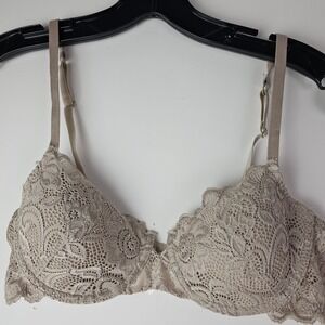Gilligan & O'Malley 36B Balconette Bra Beige Lace Underwire Romantic